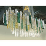 Monumental Italian Rectangular Strip “Listelli” Murano Glass Chandelier by Simoeng - Image 3