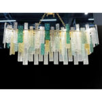 Monumental Italian Rectangular Strip “Listelli” Murano Glass Chandelier by Simoeng - Image 7