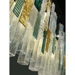 Monumental Italian Rectangular Strip “Listelli” Murano Glass Chandelier by Simoeng - Image 4