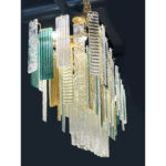 Monumental Italian Rectangular Strip “Listelli” Murano Glass Chandelier by Simoeng - Image 6