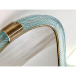 Venetian Azzure Murano Glass Wall Mirror With “Torciglione” Torchon in Barovier-Style - Image 2