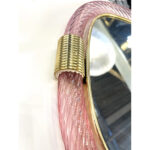 Venetian Pink Murano Glass Wall Mirror With “Torciglione” Torchon in Barovier Style - Image 4