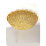Venetian Traditional Amber Graniglia" Budino" Murano Glass Flush Mount in 70' Style - Image 6