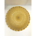 Venetian Traditional Amber Graniglia" Budino" Murano Glass Flush Mount in 70' Style - Image 5