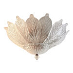 Venetian White-Graniglia Leaves Murano Glass Flush Mount
