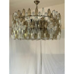 Contemporary Huge "Poliedro" Murano Glass Brunish Chandelier in Venini Style by Simoeng - Image 10