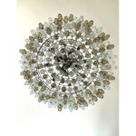 Contemporary Huge "Poliedro" Murano Glass Brunish Chandelier in Venini Style by Simoeng - Image 3