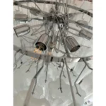 Contemporary Huge Venied-White Alabastro "Tronchi" Murano Glass Chandelier by Simoeng - Image 4
