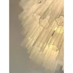 Contemporary Huge Venied-White Alabastro "Tronchi" Murano Glass Chandelier by Simoeng - Image 5
