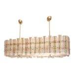 Contemporary Modern Italian "Tropical" Murano Glass Gold Chandelier by Simoeng