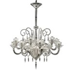 Huge Imperial Trasparent "Rigadin" Murano Glass Chandelier