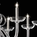 Huge Venetian Elegant Transparent “Curls” Murano Glass Chandelier - Image 3