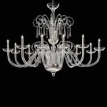 Huge Venetian Elegant Transparent “Curls” Murano Glass Chandelier - Image 4