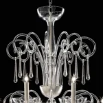 Huge Venetian Elegant Transparent “Curls” Murano Glass Chandelier - Image 5
