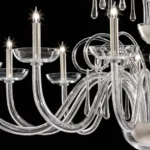 Huge Venetian Elegant Transparent “Curls” Murano Glass Chandelier - Image 6
