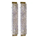 Luxury Gold Wall Sconces With Blue "Graniglia" Murano Glass --Set of Two