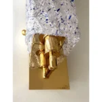Luxury Gold Wall Sconces With Blue "Graniglia" Murano Glass --Set of Two - Image 5
