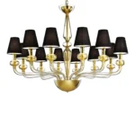 Modern Linear “Transparent” and Gold-Leaf Murano Glass Chandelier