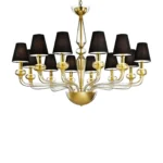 Modern Linear “Transparent” and Gold-Leaf Murano Glass Chandelier - Image 4
