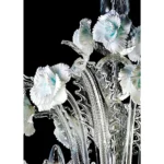 Venetian Romantic Floral Transparent and White Murano Glass Chandelier - Image 3