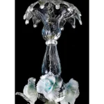 Venetian Romantic Floral Transparent and White Murano Glass Chandelier - Image 5