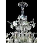 Venetian Romantic Floral Transparent and White Murano Glass Chandelier - Image 6
