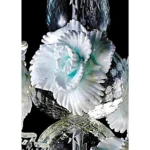 Venetian Romantic Floral Transparent and White Murano Glass Chandelier - Image 7