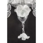 Venetian Romantic Floral Transparent and White Murano Glass Wall Sconce - Image 5