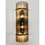 Contemporary Modern Smoked-Fumè Glass Pipes Wall Sconces-Set of Two - Image 2