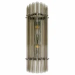 Contemporary Modern Smoked-Fumè Glass Pipes Wall Sconces