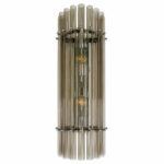 Contemporary Modern Smoked-Fumè Glass Pipes Wall Sconces-Set of Two - Image 3