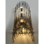 Contemporary Modern Smoked-Fumè Glass Pipes Wall Sconces-Set of Two - Image 4