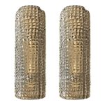 Contemporary Modern Smoked-Fumè“Crocodile” Murano Glass Wall Sconces-Set of Two