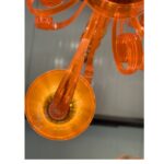 Contemporary Translucent Orange Murano Glass Chandelier - Image 2
