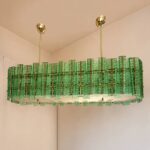 Green Contemporary Modern Italian "Tropical" Murano Glass Gold Chandelier by Simoeng - Image 8
