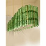 Green Contemporary Modern Italian "Tropical" Murano Glass Gold Chandelier by Simoeng - Image 3