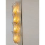 Huge Scenographic "VENETIAN" Wall Sconce in Amber Graniglia Leaves Murano Glass - Image 2