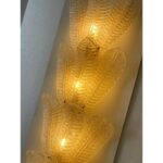 Huge Scenographic "VENETIAN" Wall Sconce in Amber Graniglia Leaves Murano Glass - Image 4
