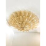 Imperial Luxury Venetian Amber ” Leaves Graniglia” Murano Glass Flush Mount - Image 4
