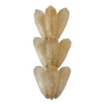 Luxury "VENETIAN" Scenographic Wall Sconces Whith Amber Graniglia Leaves Murano Glass