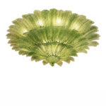 Monumental Imperial Luxury Venetian Green ” Leaves Graniglia” Murano Glass