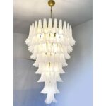 Contemporary imperial Frosted “Selle” Murano Glass Chandelier - Image 7