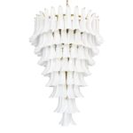 Contemporary imperial Frosted “Selle” Murano Glass Chandelier