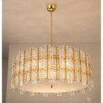 Contemporary Modern Italian “Tropical” Murano Glass Gold Round Chandelier by Simoeng - Image 4