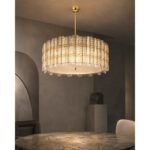 Contemporary Modern Italian “Tropical” Murano Glass Gold Round Chandelier by Simoeng - Image 2