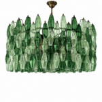 Oversized Contemporary Murano Glass Poliedro Chandelier in Burnished  by Simoeng