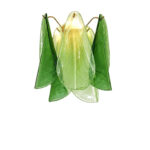 Contemporary Modern Sanded Green Light and Dark “Rondini” Murano Wall Sconce