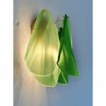 Pair of Contemporary Modern Sanded Green Light and Dark “Rondini” Murano Wall Sconces - Image 3