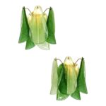 Pair of Contemporary Modern Sanded Green Light and Dark “Rondini” Murano Wall Sconces